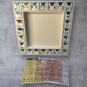 Wooden Advent Calendar 13x13 DIY Preassembled, Empty Drawers - Red Stickers‎